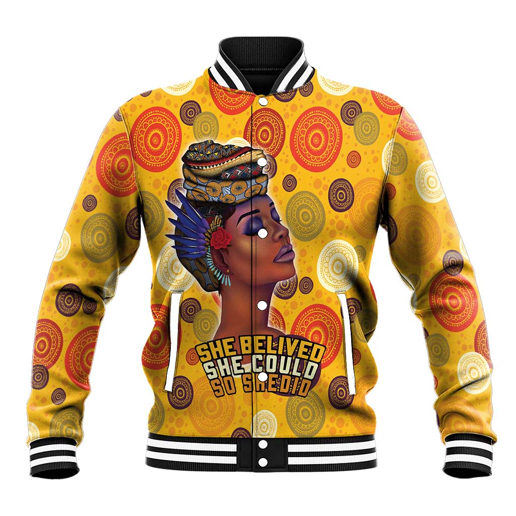 African She Believed Baseball Jacket She Could So She Did