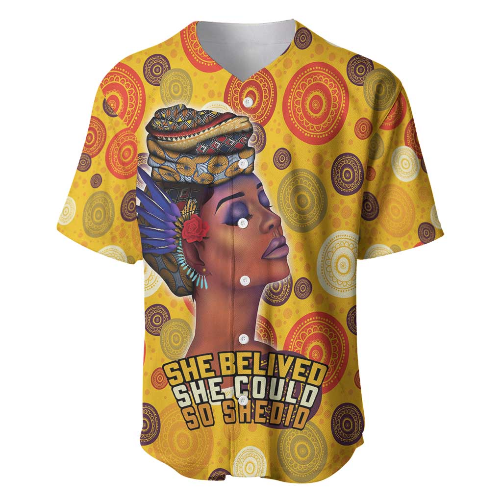 African She Believed Baseball Jersey She Could So She Did