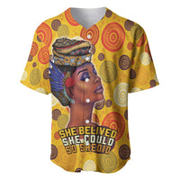 African She Believed Baseball Jersey She Could So She Did