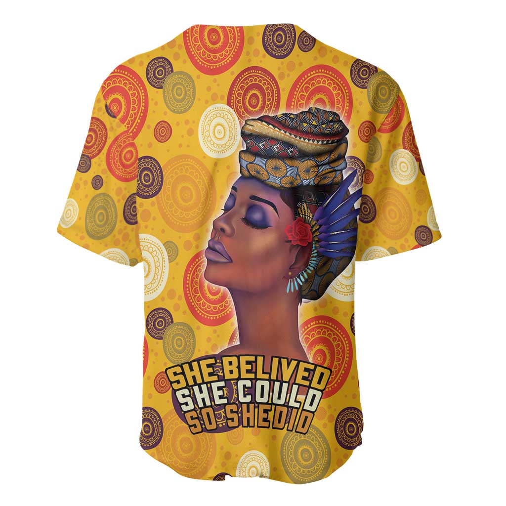 African She Believed Baseball Jersey She Could So She Did