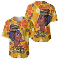 African She Believed Baseball Jersey She Could So She Did