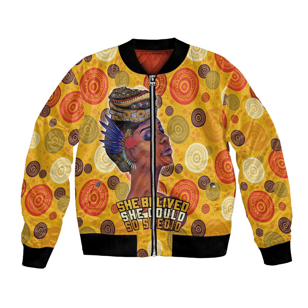 African She Believed Bomber Jacket She Could So She Did