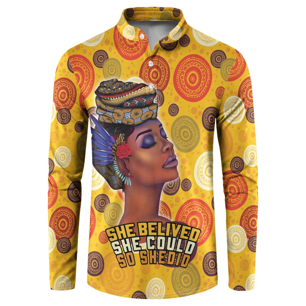 African She Believed Button Sweatshirt She Could So She Did