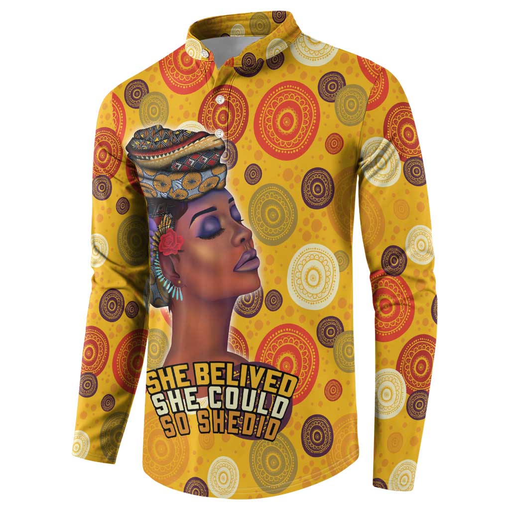African She Believed Button Sweatshirt She Could So She Did
