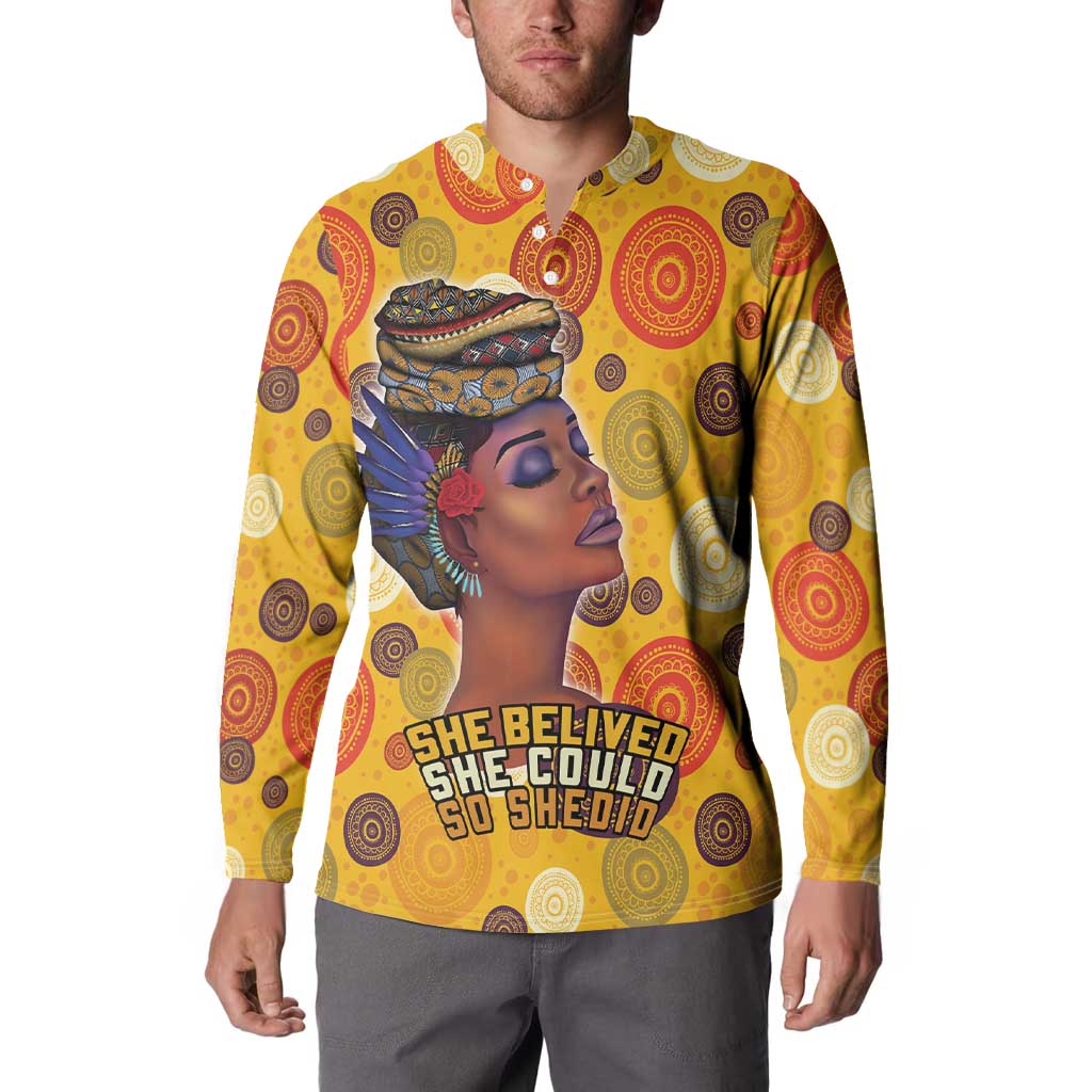 African She Believed Button Sweatshirt She Could So She Did