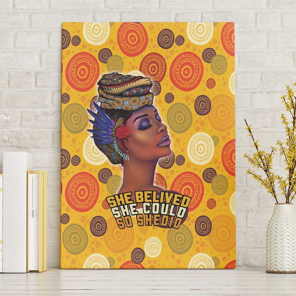 African She Believed Canvas Wall Art She Could So She Did