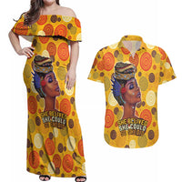 African She Believed Couples Matching Off Shoulder Maxi Dress and Hawaiian Shirt She Could So She Did