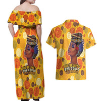 African She Believed Couples Matching Off Shoulder Maxi Dress and Hawaiian Shirt She Could So She Did