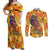 African She Believed Couples Matching Off Shoulder Maxi Dress and Long Sleeve Button Shirt She Could So She Did