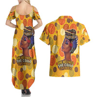 African She Believed Couples Matching Summer Maxi Dress and Hawaiian Shirt She Could So She Did