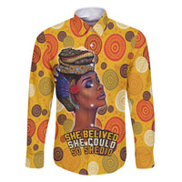 African She Believed Family Matching Long Sleeve Bodycon Dress and Hawaiian Shirt She Could So She Did