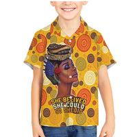 African She Believed Family Matching Mermaid Dress and Hawaiian Shirt She Could So She Did
