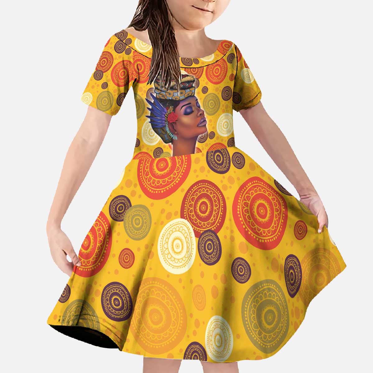 African She Believed Family Matching Off The Shoulder Long Sleeve Dress and Hawaiian Shirt She Could So She Did