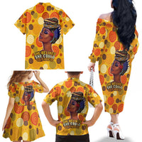 African She Believed Family Matching Off The Shoulder Long Sleeve Dress and Hawaiian Shirt She Could So She Did