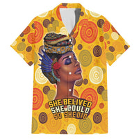 African She Believed Family Matching Off The Shoulder Long Sleeve Dress and Hawaiian Shirt She Could So She Did