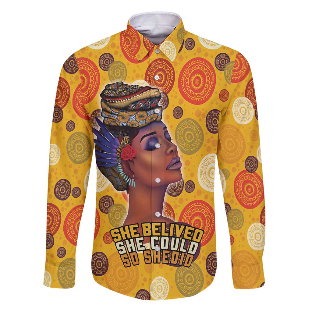 African She Believed Family Matching Puletasi and Hawaiian Shirt She Could So She Did