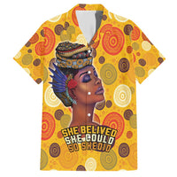 African She Believed Family Matching Short Sleeve Bodycon Dress and Hawaiian Shirt She Could So She Did
