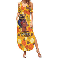 African She Believed Family Matching Summer Maxi Dress and Hawaiian Shirt She Could So She Did