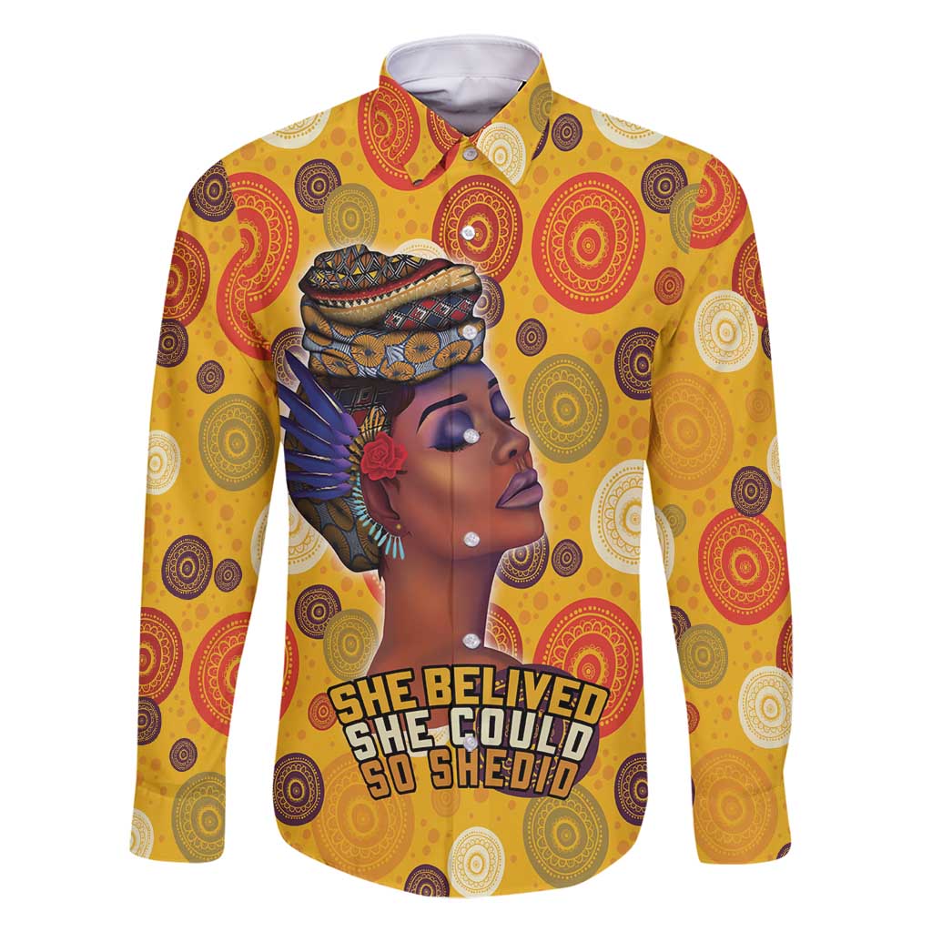 African She Believed Family Matching Tank Maxi Dress and Hawaiian Shirt She Could So She Did