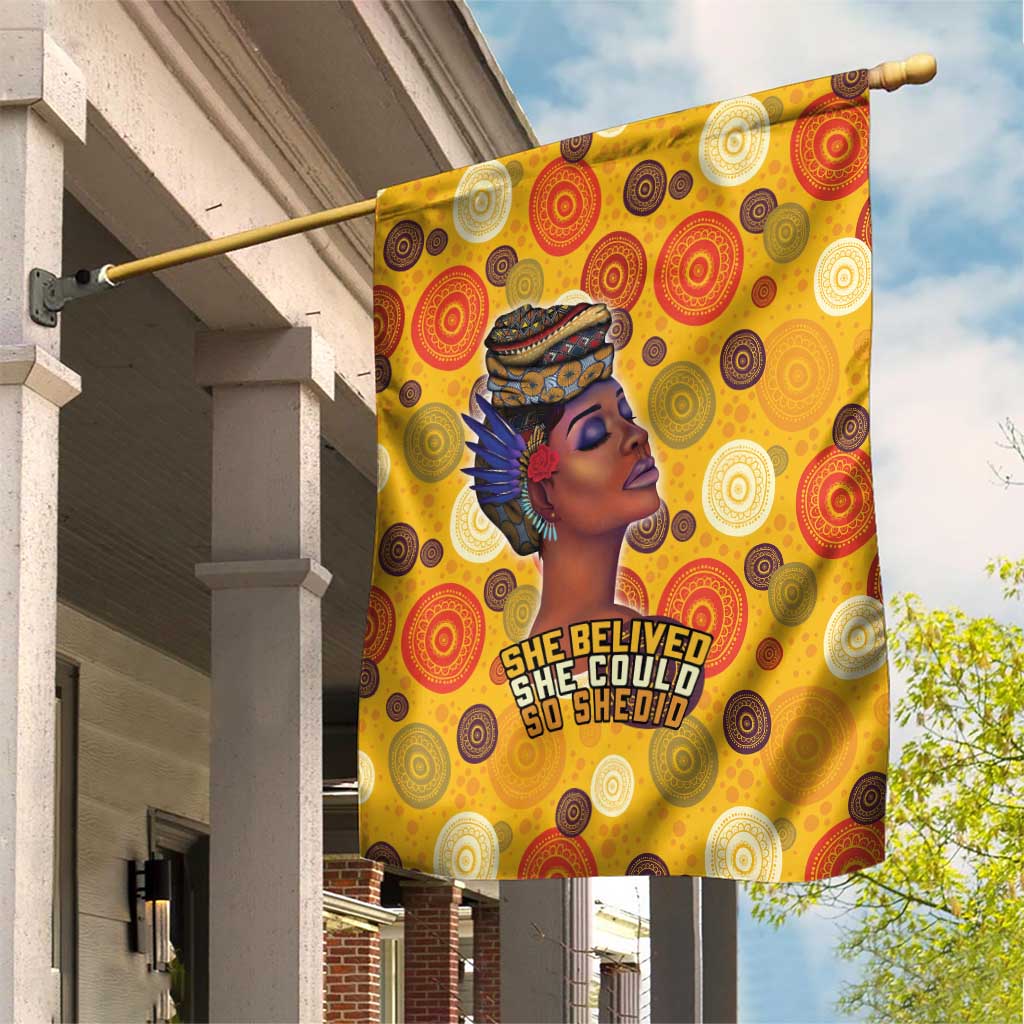 African She Believed Garden Flag She Could So She Did