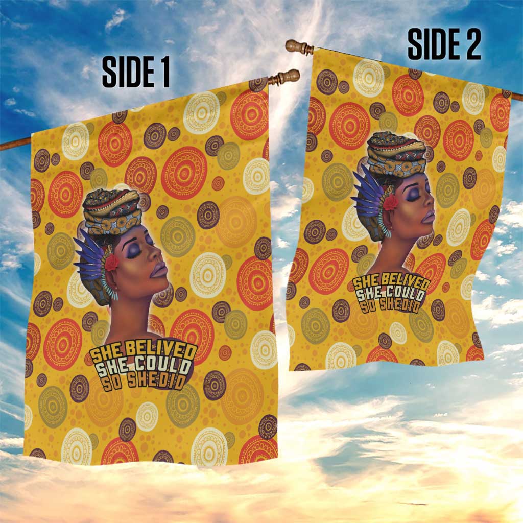 African She Believed Garden Flag She Could So She Did