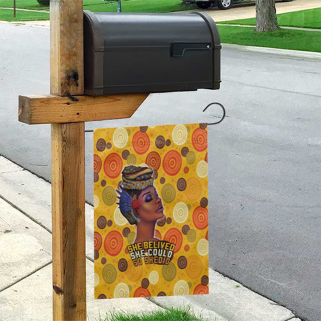 African She Believed Garden Flag She Could So She Did