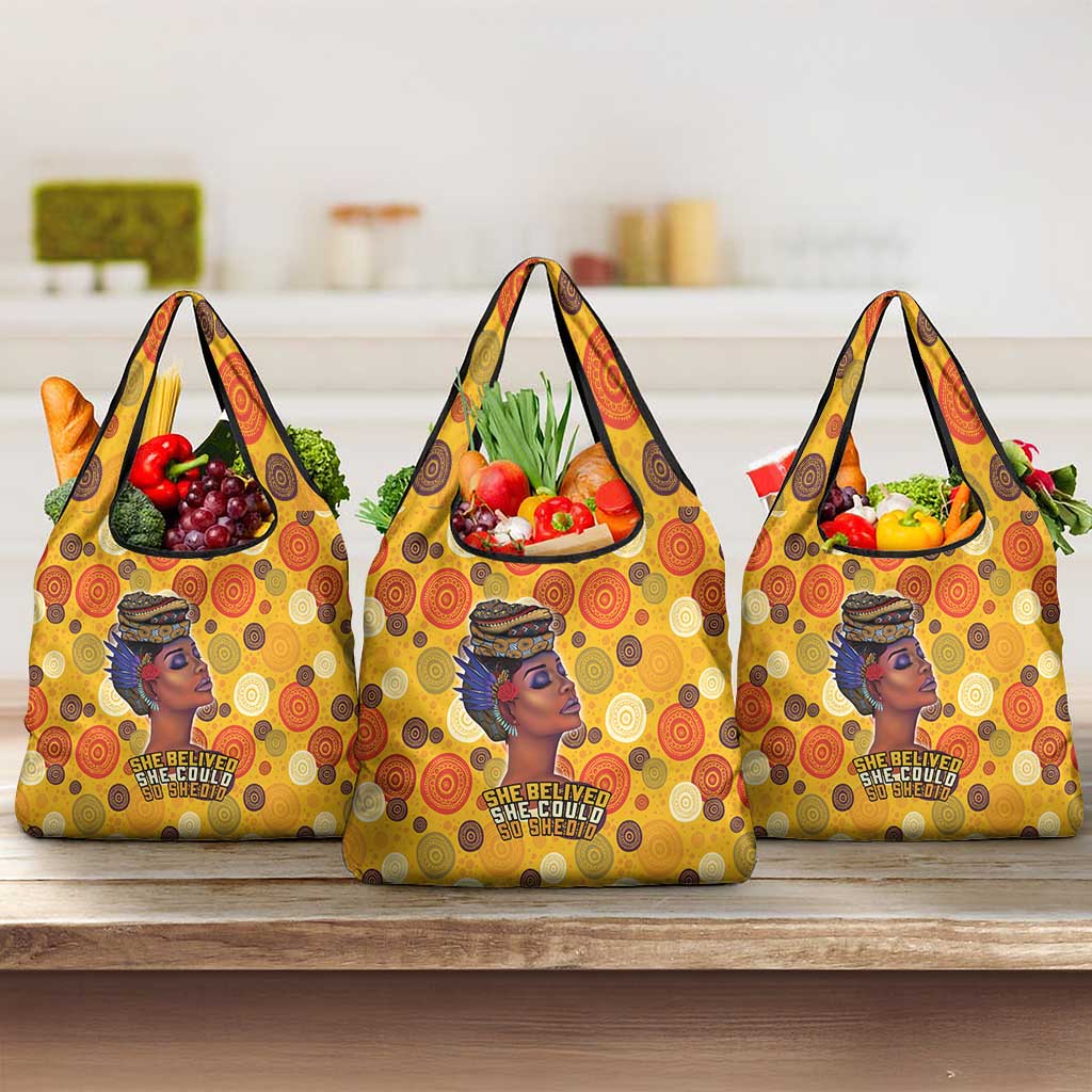 African She Believed Grocery Bag She Could So She Did