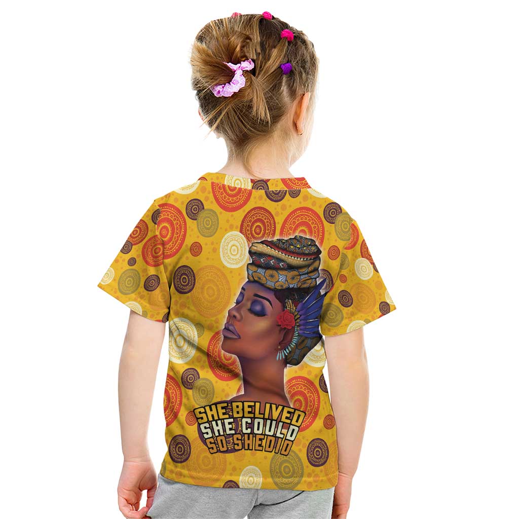 African She Believed Kid T Shirt She Could So She Did