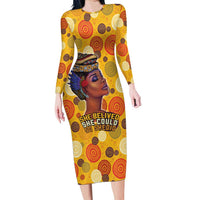 African She Believed Long Sleeve Bodycon Dress She Could So She Did