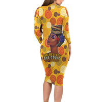 African She Believed Long Sleeve Bodycon Dress She Could So She Did