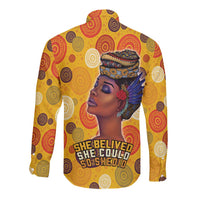 African She Believed Long Sleeve Button Shirt She Could So She Did