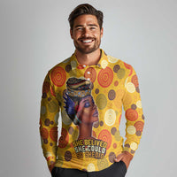African She Believed Long Sleeve Polo Shirt She Could So She Did
