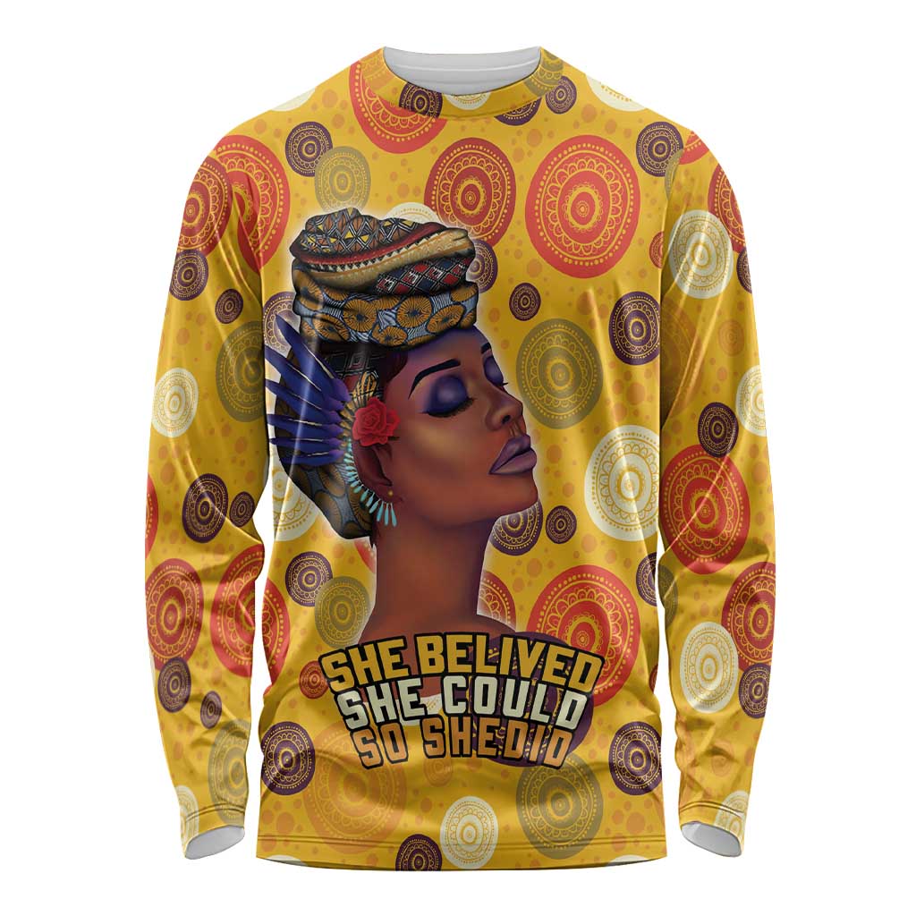 African She Believed Long Sleeve Shirt She Could So She Did