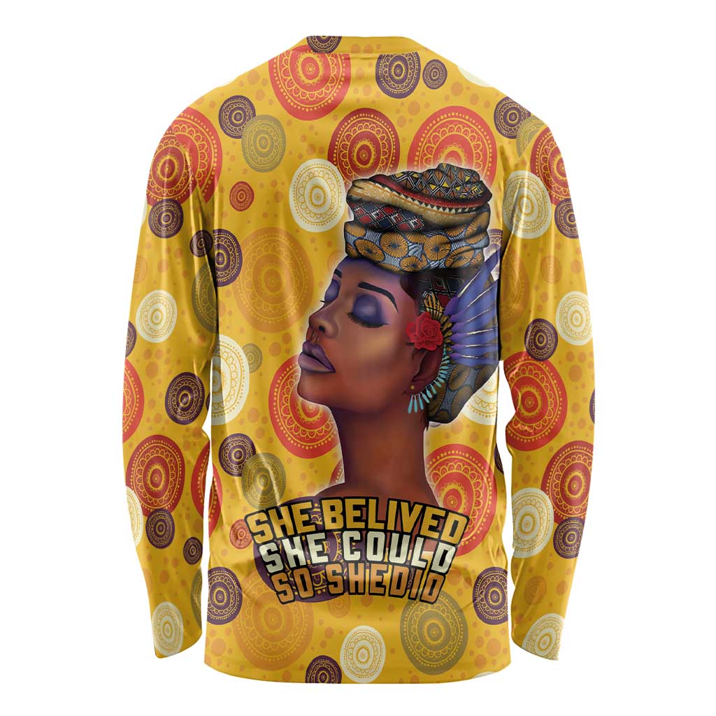 African She Believed Long Sleeve Shirt She Could So She Did
