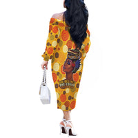 African She Believed Off The Shoulder Long Sleeve Dress She Could So She Did