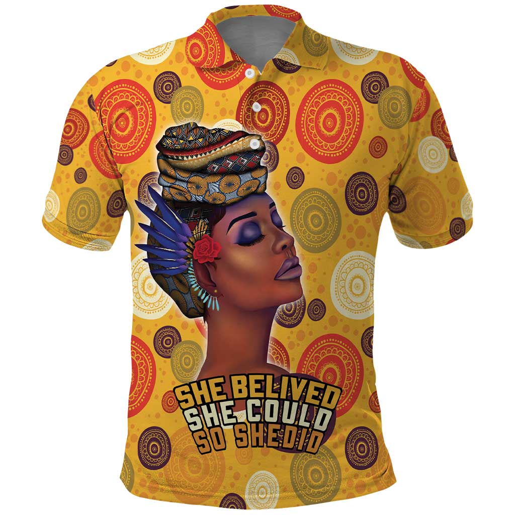African She Believed Polo Shirt She Could So She Did