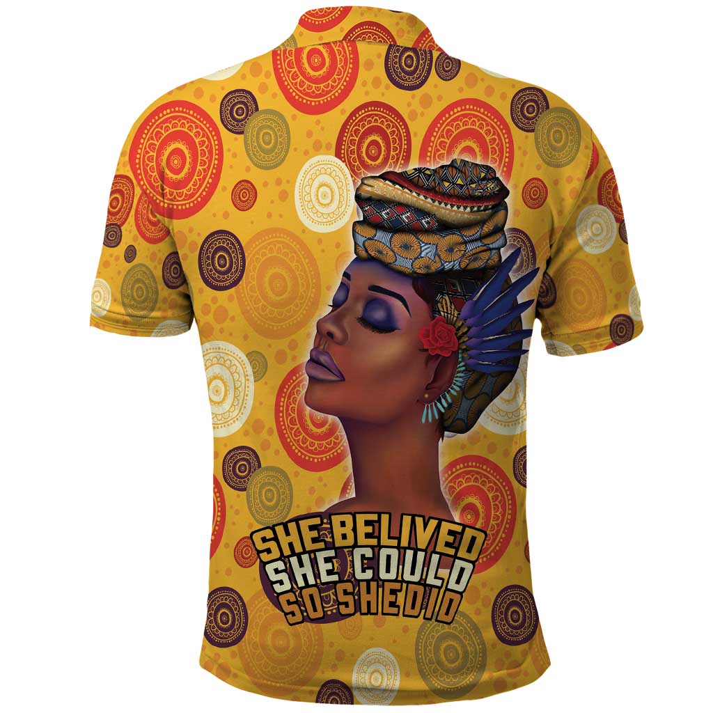 African She Believed Polo Shirt She Could So She Did