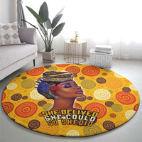 African She Believed Round Carpet She Could So She Did