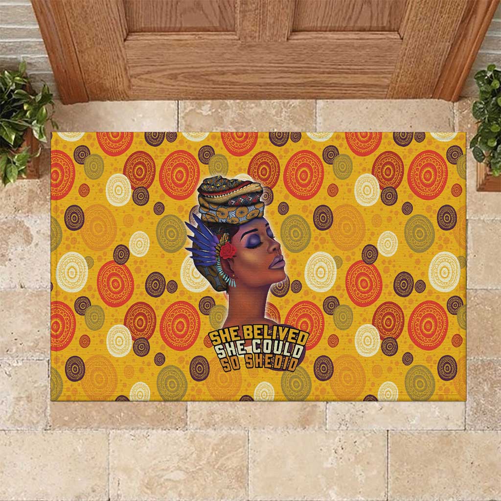 African She Believed Rubber Doormat She Could So She Did