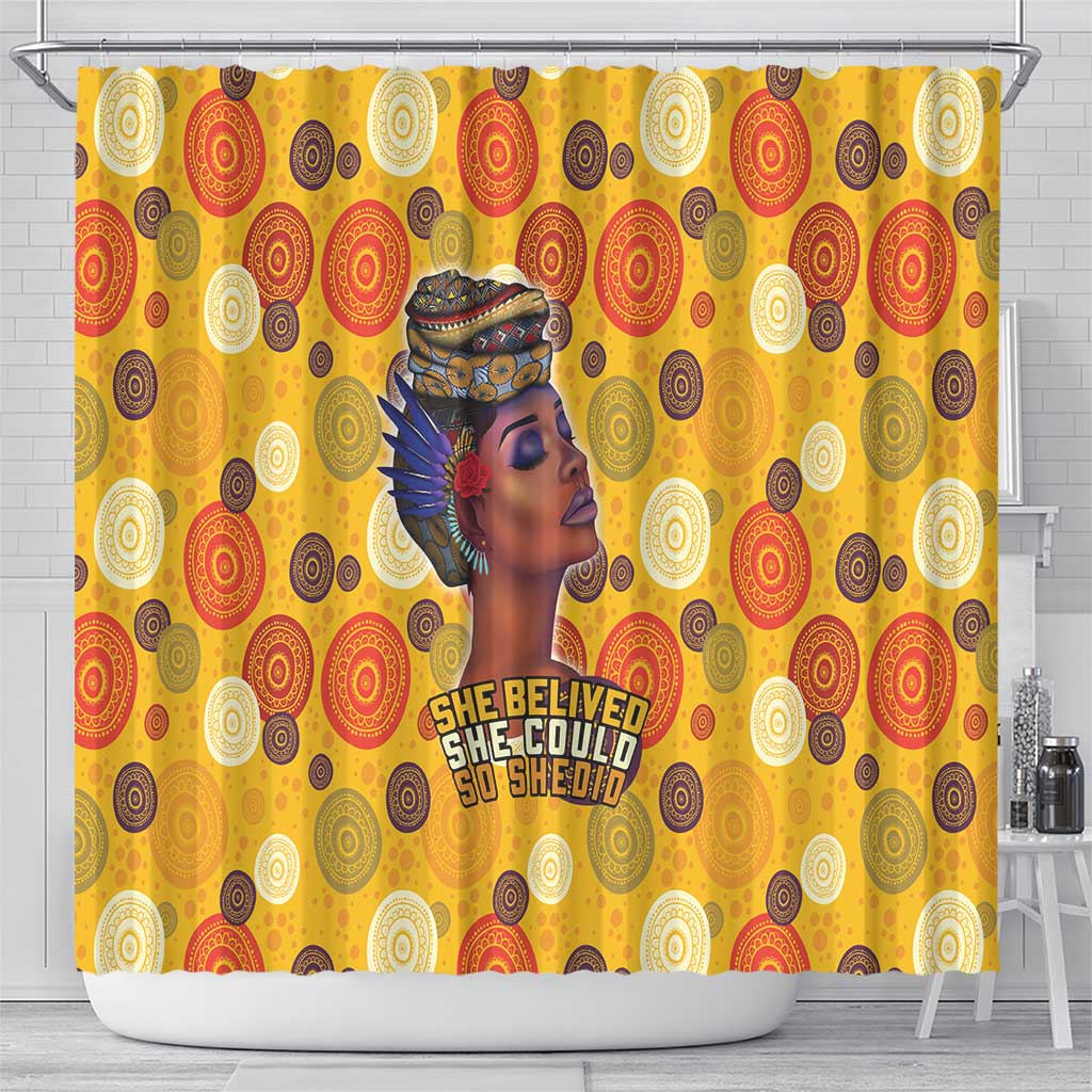African She Believed Shower Curtain She Could So She Did