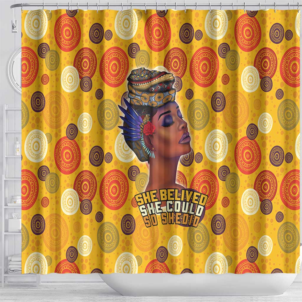 African She Believed Shower Curtain She Could So She Did