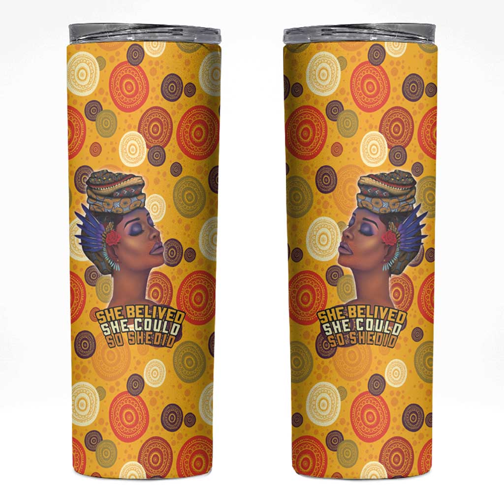 African She Believed Skinny Tumbler She Could So She Did