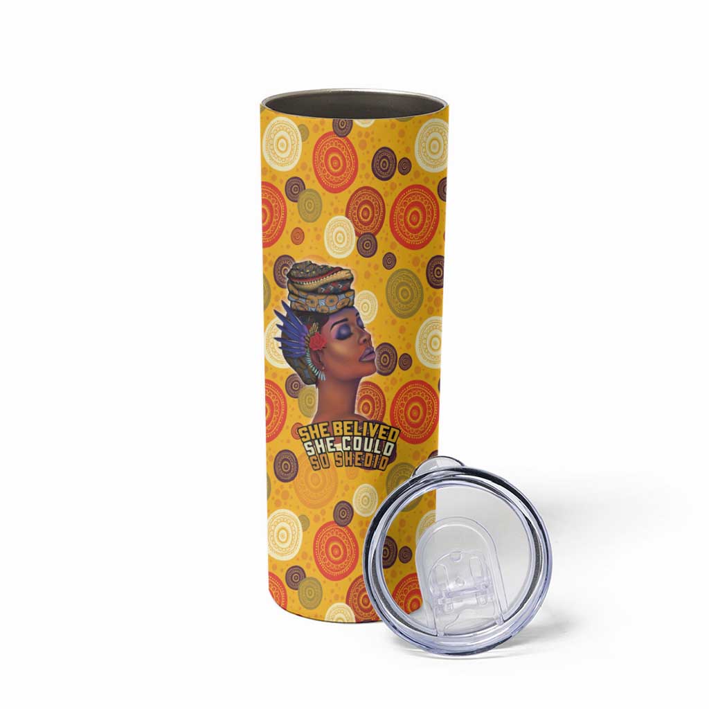 African She Believed Skinny Tumbler She Could So She Did