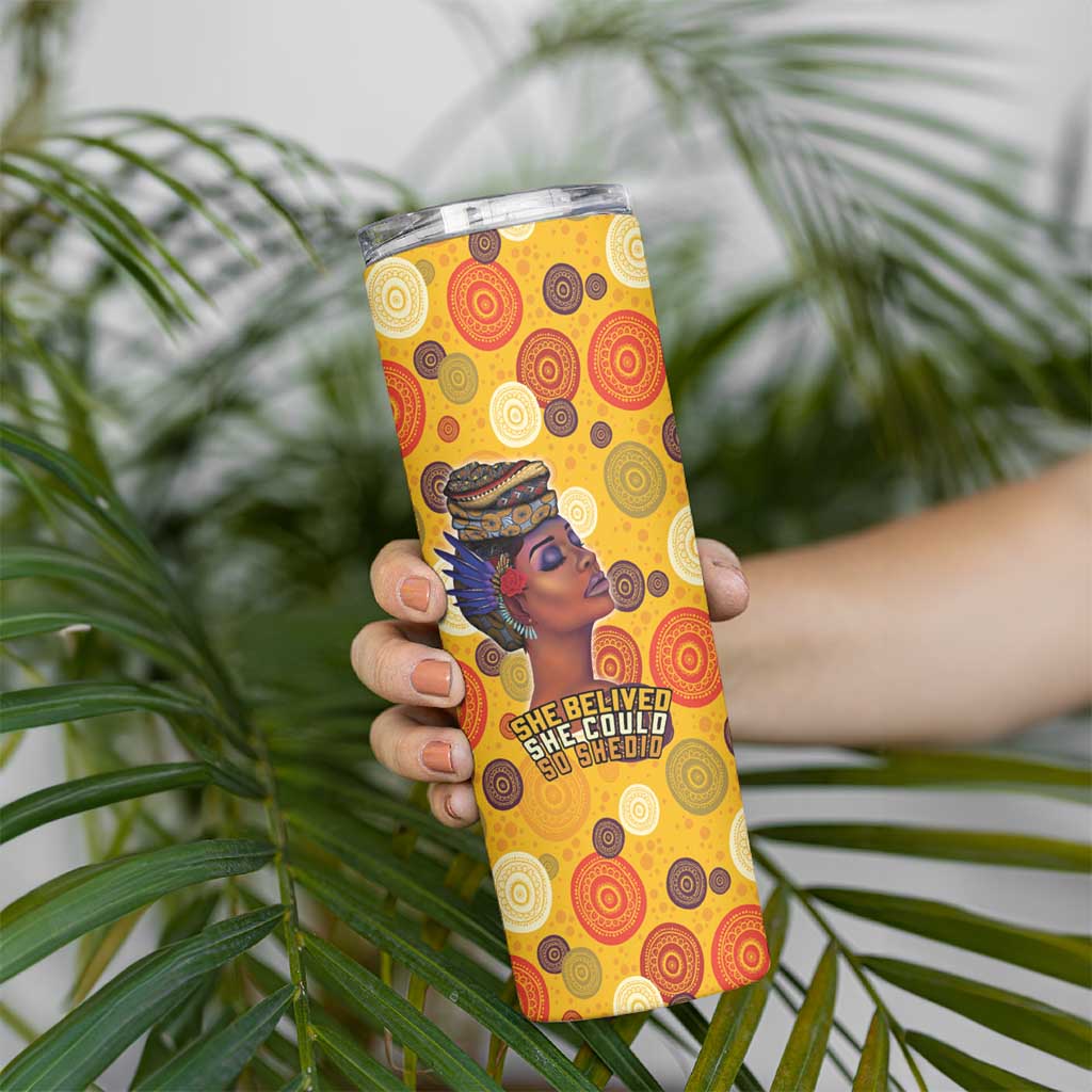 African She Believed Skinny Tumbler She Could So She Did