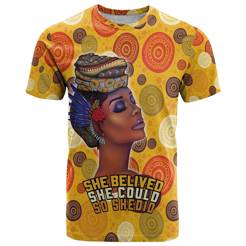 African She Believed T Shirt She Could So She Did - Wonder Print Shop