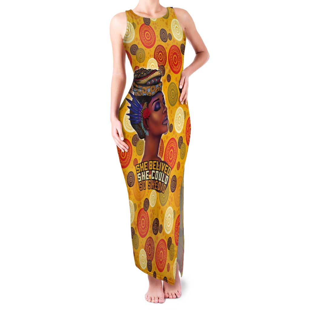 African She Believed Tank Maxi Dress She Could So She Did - Wonder Print Shop