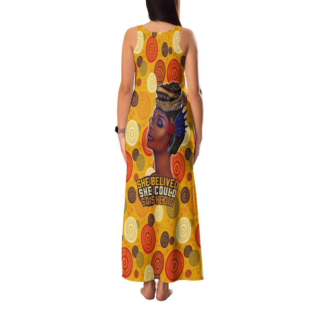 African She Believed Tank Maxi Dress She Could So She Did - Wonder Print Shop