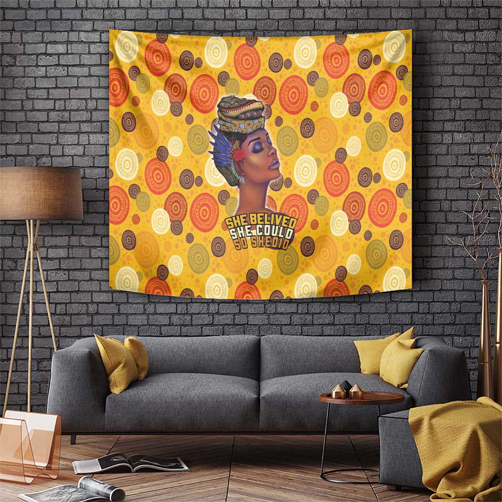 African She Believed Tapestry She Could So She Did - Wonder Print Shop