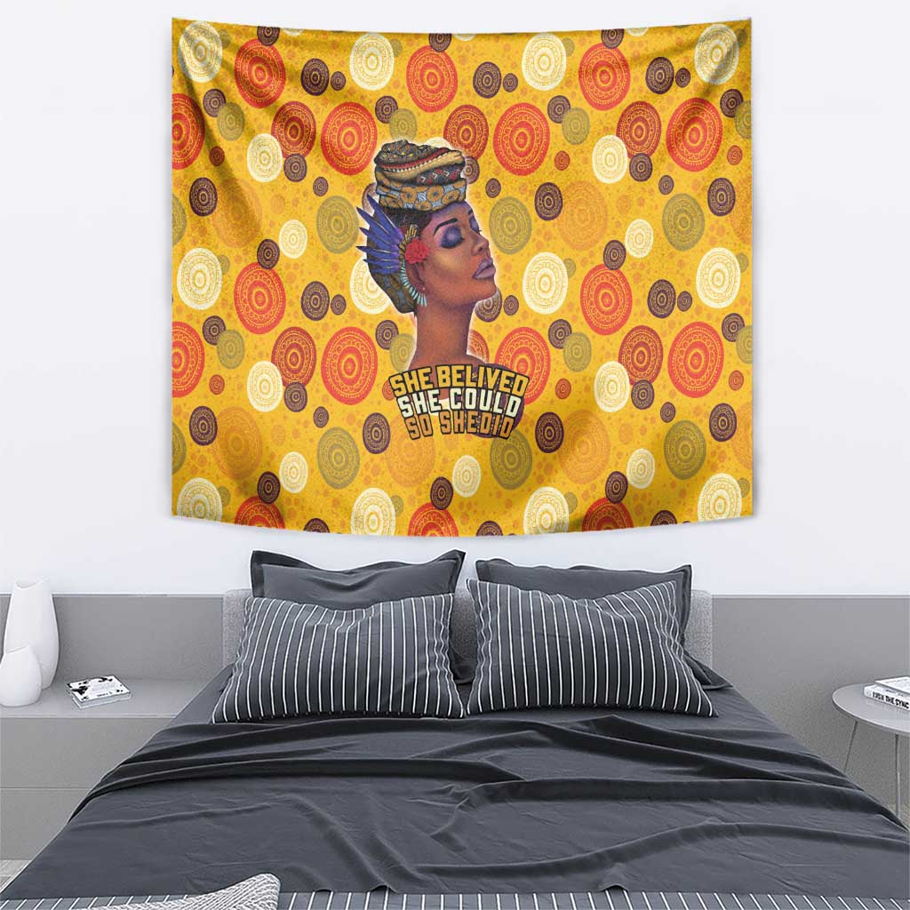 African She Believed Tapestry She Could So She Did - Wonder Print Shop