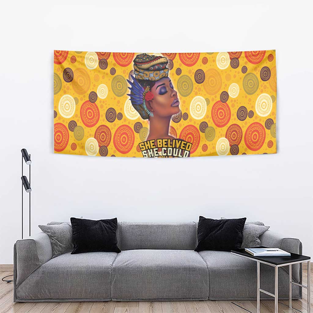 African She Believed Tapestry She Could So She Did - Wonder Print Shop